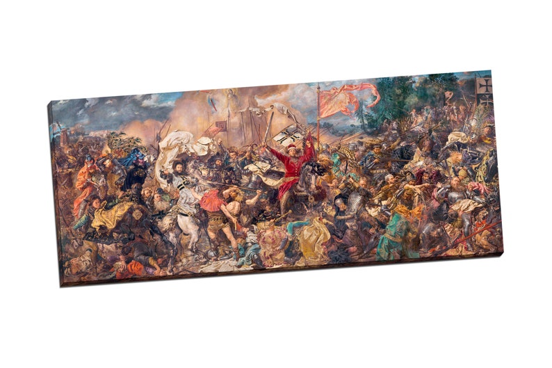 Canvas Print Jan Matejko BATTLE OF GRUNWALD Classic Polish Paint Reproduction Canvas from Poland Historical Canvas Battle Scene image 2