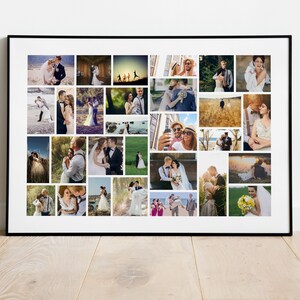 Up to 40 PICTURE COLLAGE Framed Fine Art Print, Anniversary Wedding Print, Giclee Print, Custom Wedding Print, Artistic Print Photos