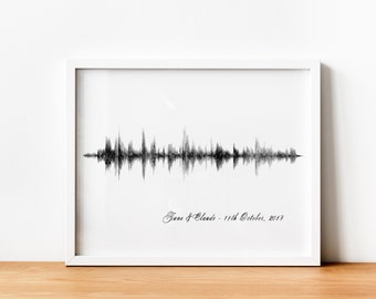 Impresión artística de ondas sonoras / Regalo de música de ondas sonoras de acuarela personalizado / Póster con la voz de tu canción / Impresión minimalista sin marco