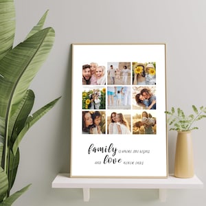 Collage Bilderrahmen | Bis zu 20 Fotos Collage | Benutzerdefiniertes Design gerahmt | Familie Hochzeit Jahrestag Collage Geschenk | Viele Rahmen verfügbar