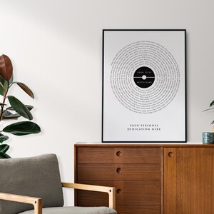Custom Vinyl Song Lyrics Art | Album Disc Record | Vinyl Record Label | Lyrics Poster | Record Print Framed | Custom Gift