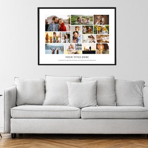 BILDERCOLLAGE Gedruckt auf Fine Art Print | Bis zu 20 Fotos Collage mit Rahmen | Jahrestag Geburtstags-Hochzeits-Familien-Geschenk mit Fotos
