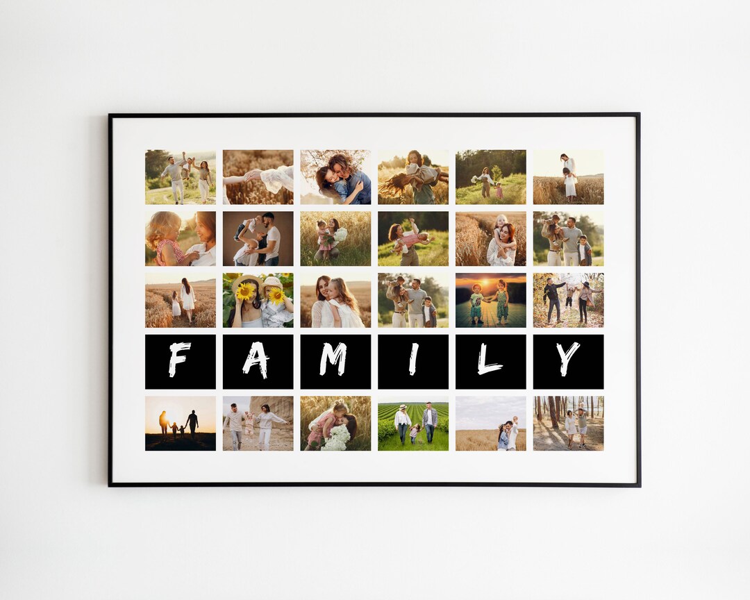 Family Collage Photo Print Framed Fine Art Print Personalized Family ...