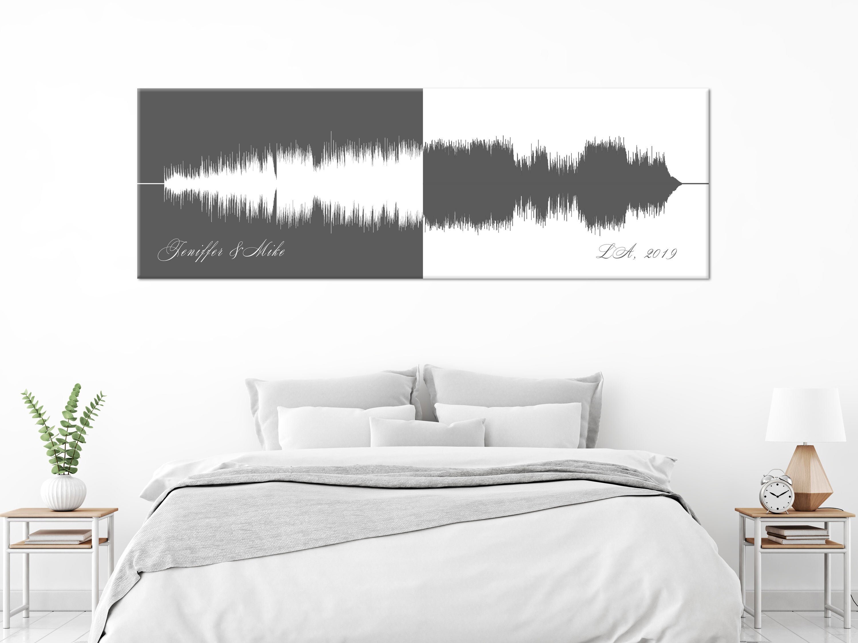 Personalized Gift for Her or Him SoundWave on Canvas Photo Sound Wave Print Custom SoundWave Art Print with any Song Voice and Photo