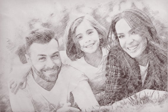 Personalized photo Painting - Pencil Sketch Art – canvaseasyart.com