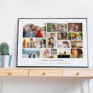 Up to 20 PHOTO COLLAGE Framed Fine Art Print | PictureCollage Frame | Anniversary Birthday Wedding Family Gift with Photos