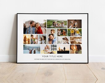 PHOTO COLLAGE Frame Print | Up to 20 Pictures Collage Print | Different Frames Available | Custom Family Photo Gift with Photos