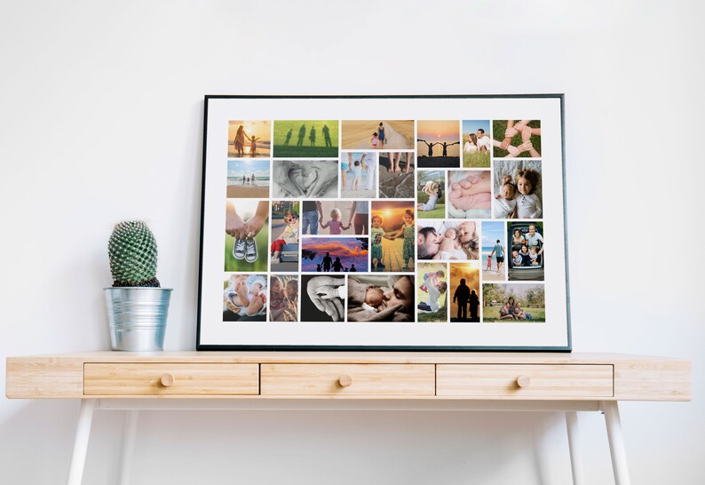 Photo Collage With Frame Custom Photo Collage Poster Print on Etsy