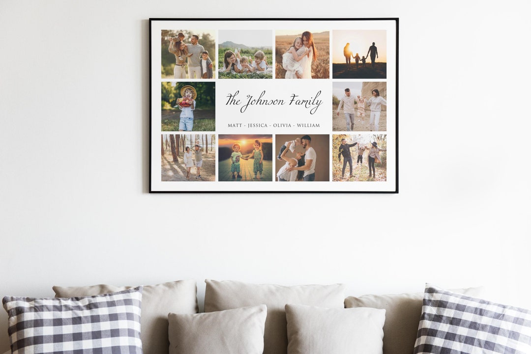 Custom Family People Custom Photo Collage Print Frame | Picture Collage ...