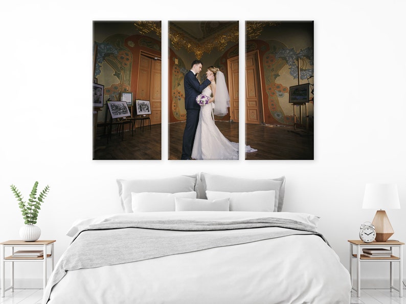 Set of 3 Canvas Prints 1st Anniversary Wedding Gift Couple Etsy