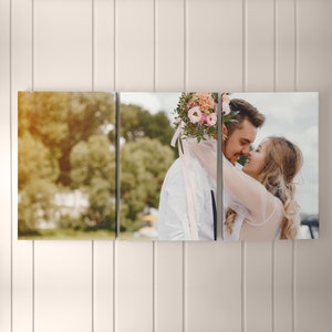 Wedding Triptych Print on Canvas | Set of 3 Prints on Canvas | Three Panels Print | Gift for Couple | Wedding Anniversary Birthday Gifts