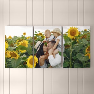Family Photo on Canvas | Set of three Printed Canvas Panels | Personalized Triptych on Canvas | 3 Pictures Photo Set