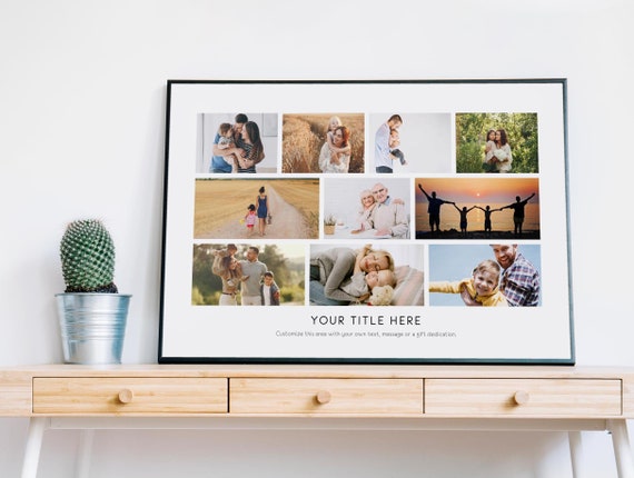 Custom Collage Picture Framed | Up to 10 Family Photos Collage with Frame | Many Frames Options | Personalized Christmas Gift Gift