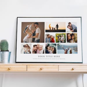 PICTURE COLLAGE Print with Frame | Up to 20 Photo Collage Framed | Bilderrahmen Collage | Christmas Anniversary Birthday Wedding Gift