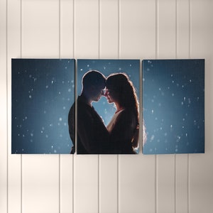 Three Wrapped Canvas Photos with Couple | Set of 3 Canvas Prints | Wedding Couple Picture on Canvas | Wedding Anniversary Gift for Couple