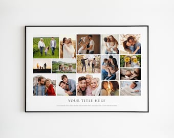 Custom PHOTO COLLAGE Print | Family Portrait Photo | Up to 20 Picture Collage Framed Wall Art | Family Framed Pictures | All Sizes