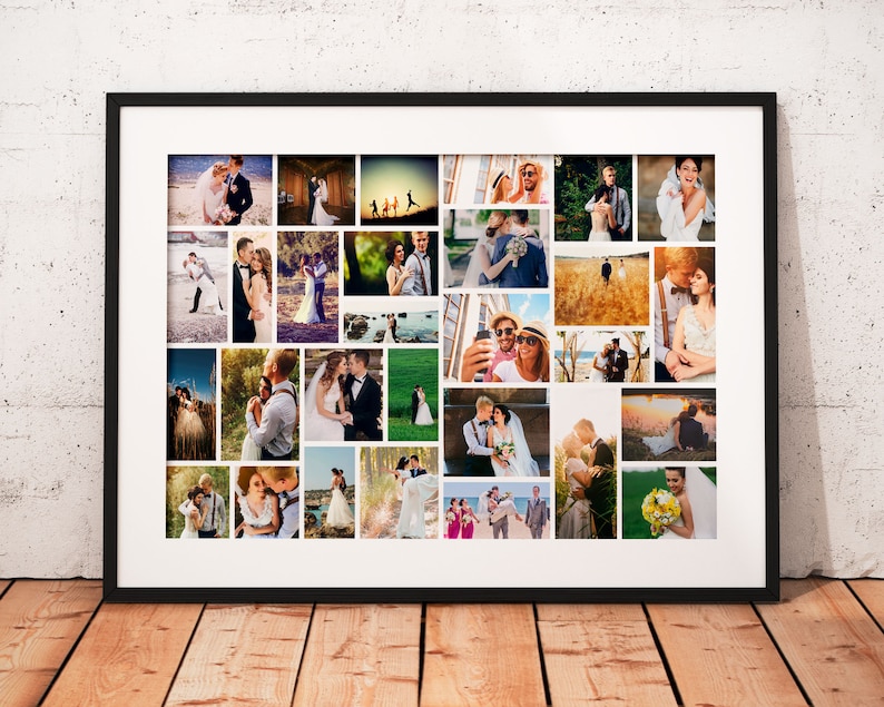 Photo Collage with Frame Custom Photo Collage Poster Print on Etsy