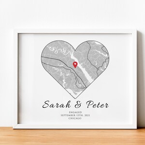 Cadeau de fiançailles pour couple | Cadeau imprimé carte de fiançailles | Carte imprimée, cadeau pour couple | Cadeau de fiançailles | Impression de cadeaux de fiançailles