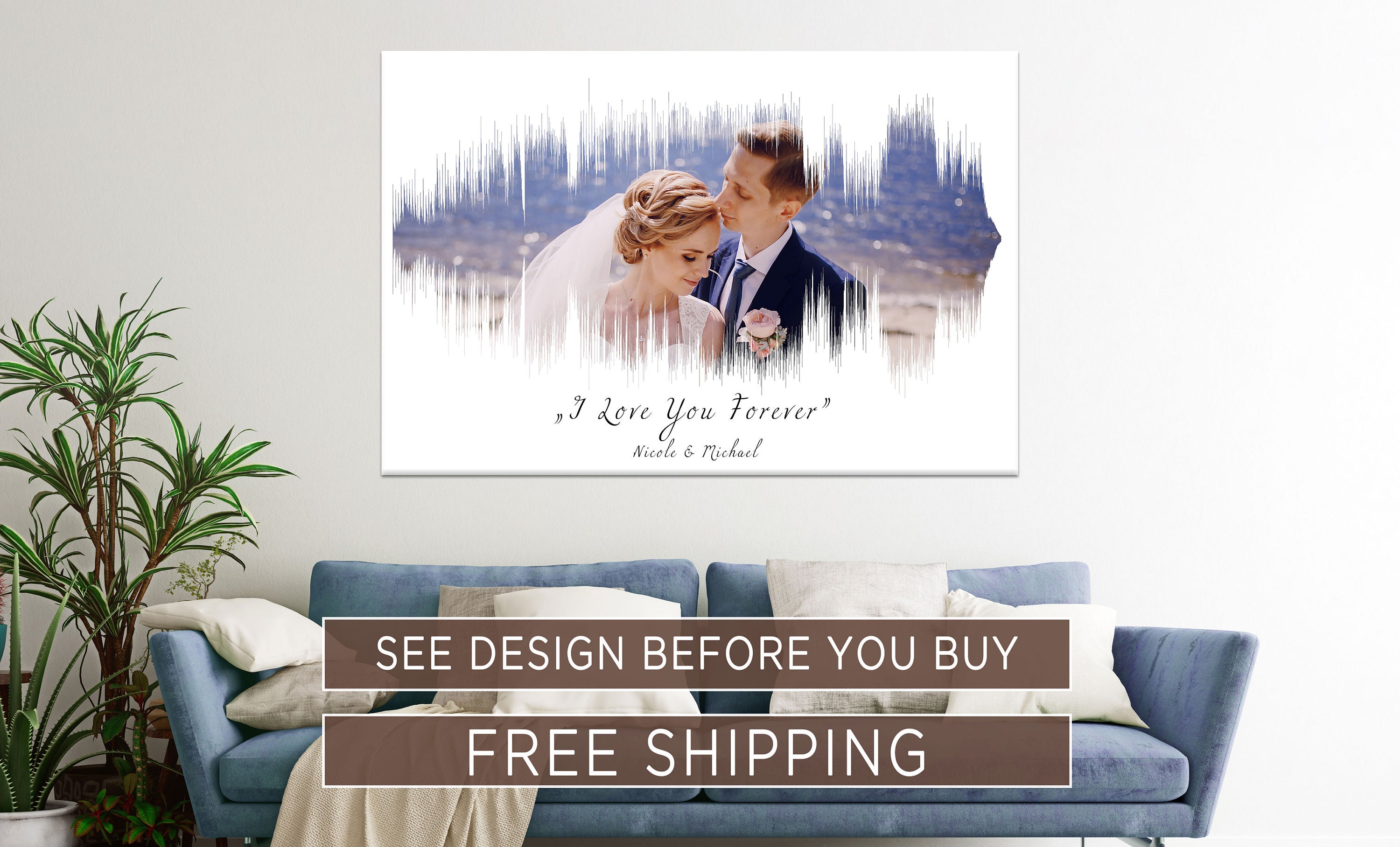 Custom SoundWave Art Print wiht Photo Sound Wave Print | Etsy