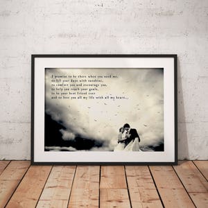 Framed Fine Art Print With Poems, Black And White Custom Print, Wedding Poem, Anniversary Print, Wedding Photo Print, Custom Wedding Poems