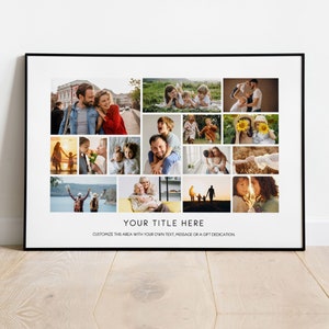 BILDERCOLLAGE Gedruckt auf Fine Art Print | Bis zu 20 Fotos Collage mit Rahmen | Jahrestag Geburtstags-Hochzeits-Familien-Geschenk mit Fotos