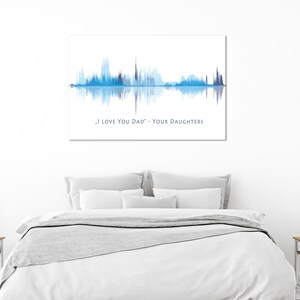 Personalized Soundwave Art with your Voice or Audio, Custom Canvas Print with greetings, Anniversary Gift, Custom Gift for Valentine&#39;s Day