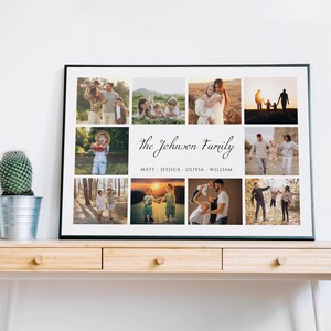 Family People Custom Photo Collage Print Frame | Picture Collage Print Art| Framed Print for Wall | Multi Photo Collage Art