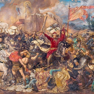 Canvas Print Jan Matejko BATTLE OF GRUNWALD Classic Polish Paint Reproduction Canvas from Poland Historical Canvas Battle Scene image 4