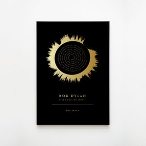 Custom SOUND WAVE Art Print with GOLD Effect | Music Wall Art Soundwave | 1st Anniversary Gift | *Non Metallic* | Framed