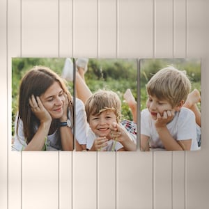 Set of 3 Printed Canvas Panels | Family Baby Kids Photo to Canvas | Three Panel Photo Set | Personalized Triptych on Canvas