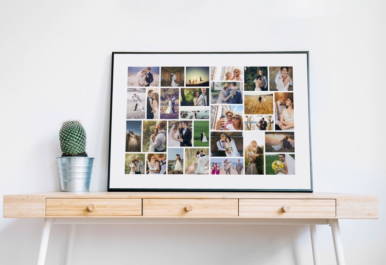 Photo Collage With Frame Custom Photo Collage Poster Print on Etsy