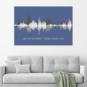 Personalized Soundwave Canvas Print, Personalized Voice Art, Unique and Custom Gift for Her for Him, Wedding Anniversary Gift, Father&#39;s Day