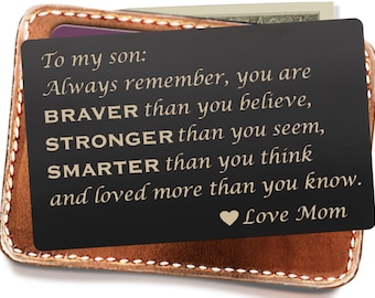 WALLET CARD FOR A VERY DEAR SON Keepsake Sentimental Verse Love Gift Present