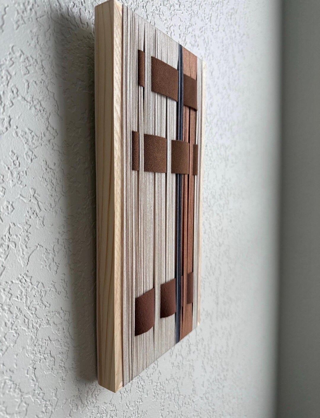 Woven Wall Hanging, Natural Fibers, Wood Frame, Textured Fiber Art - Etsy