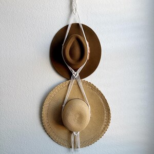 Macrame Hat Hanger, Hat Holder, Hat Hanger, Macrame Decor, Minimalist Hat Display