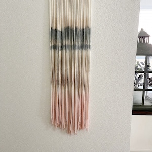 Macrame Wall Hanging, Dip Dyed, yarn tapestry, Boho home decor, abstract Fiber art, water art