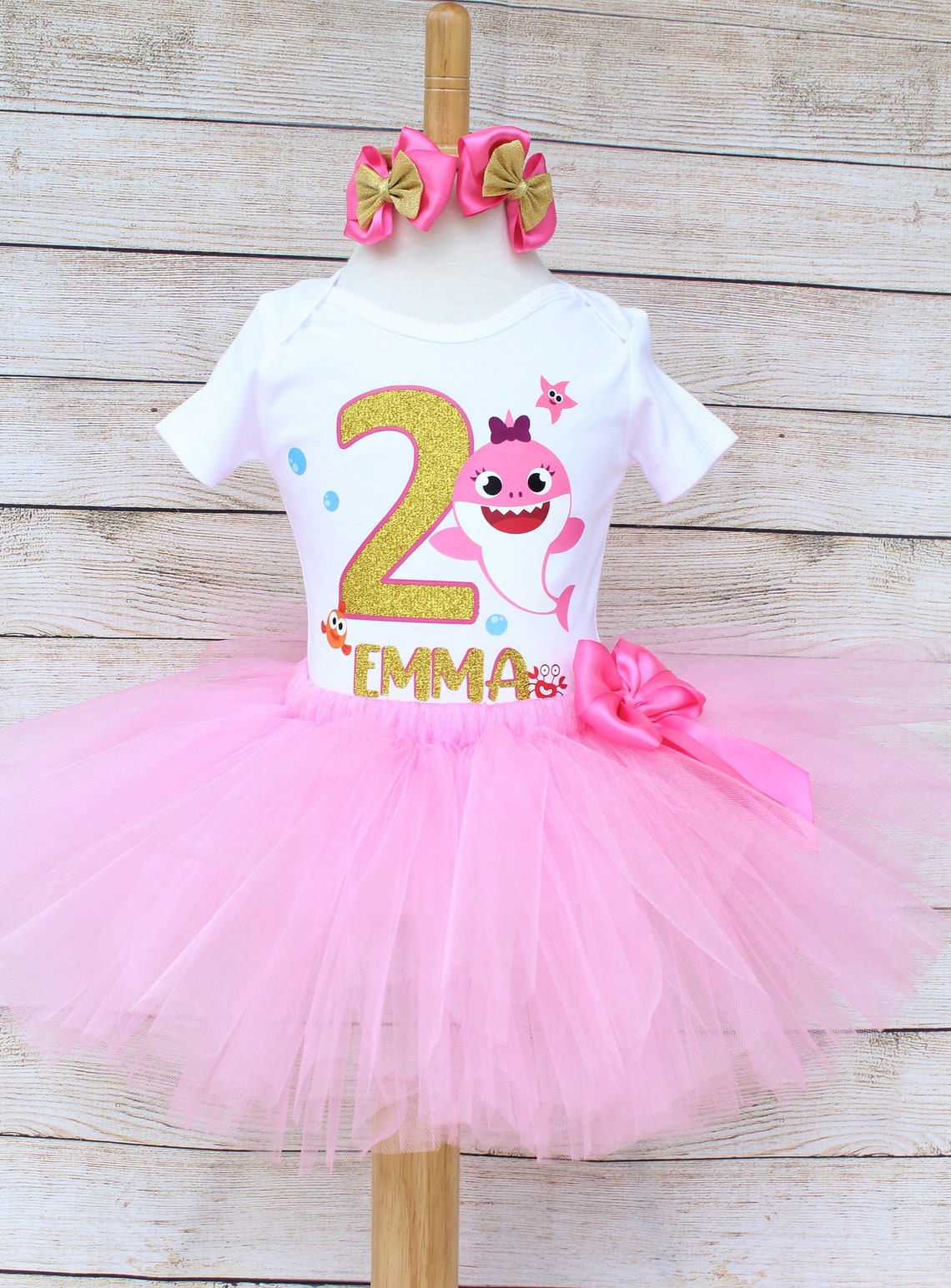 Baby Shark Rainbow Birthday Outfit Baby Shark Tutu Outfit Etsy