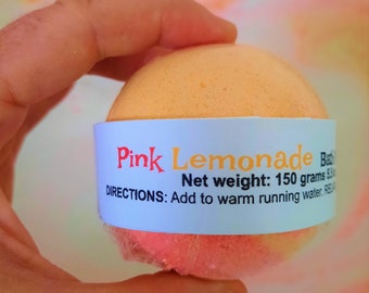Pink  Lemonade Bath Bomb, Bath Bombs, Gifts for girls, Gifts for her, Birthday Gifts, Stocking stuffer for women, Gifts for kids, Gifts
