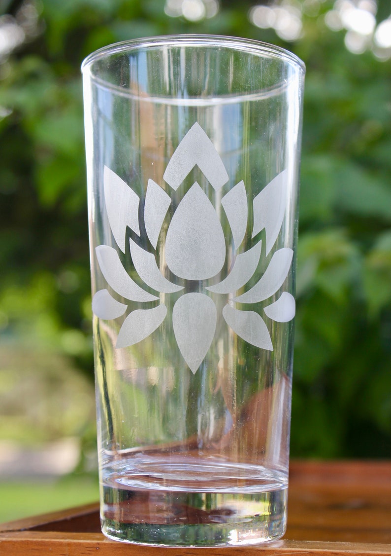 Sacred Geometry Etched Glass Drinking Glasses 14oz. Single Etsy