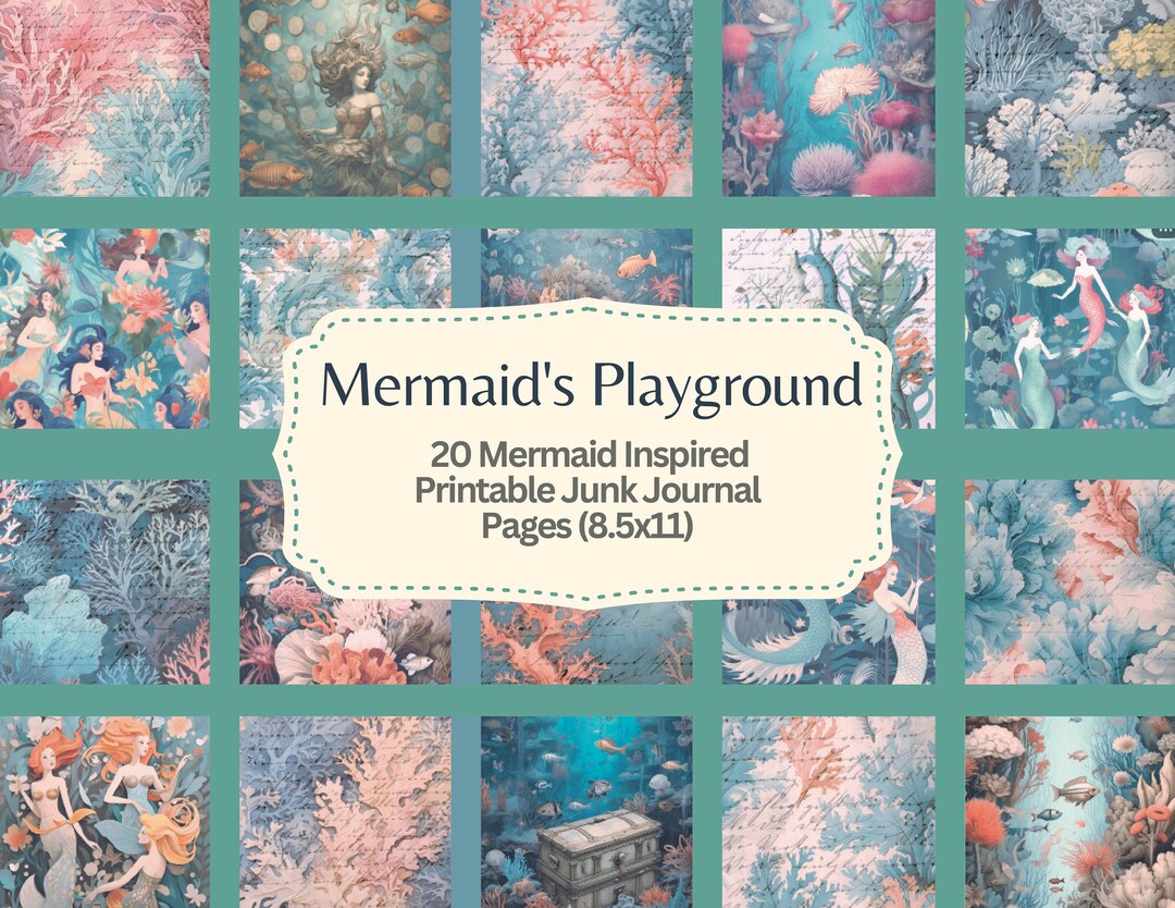 Junk Journal Vintage Mermaids, Junk Journal Mermaid Kit, Mermaid Junk ...