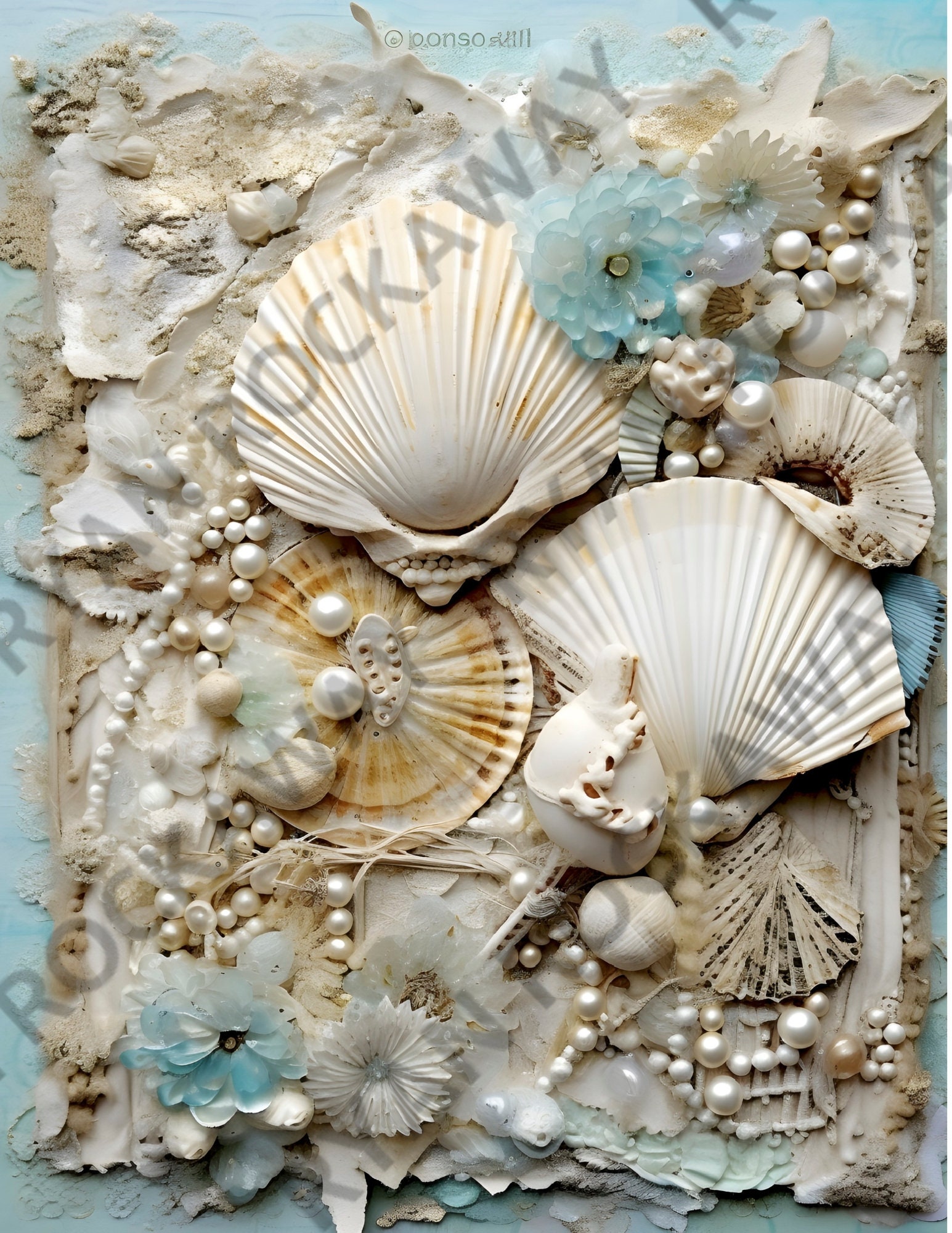 Junk Shells Junk Journal Sea Shells, Junk Journal Beach Kit, Nautical Junk ...