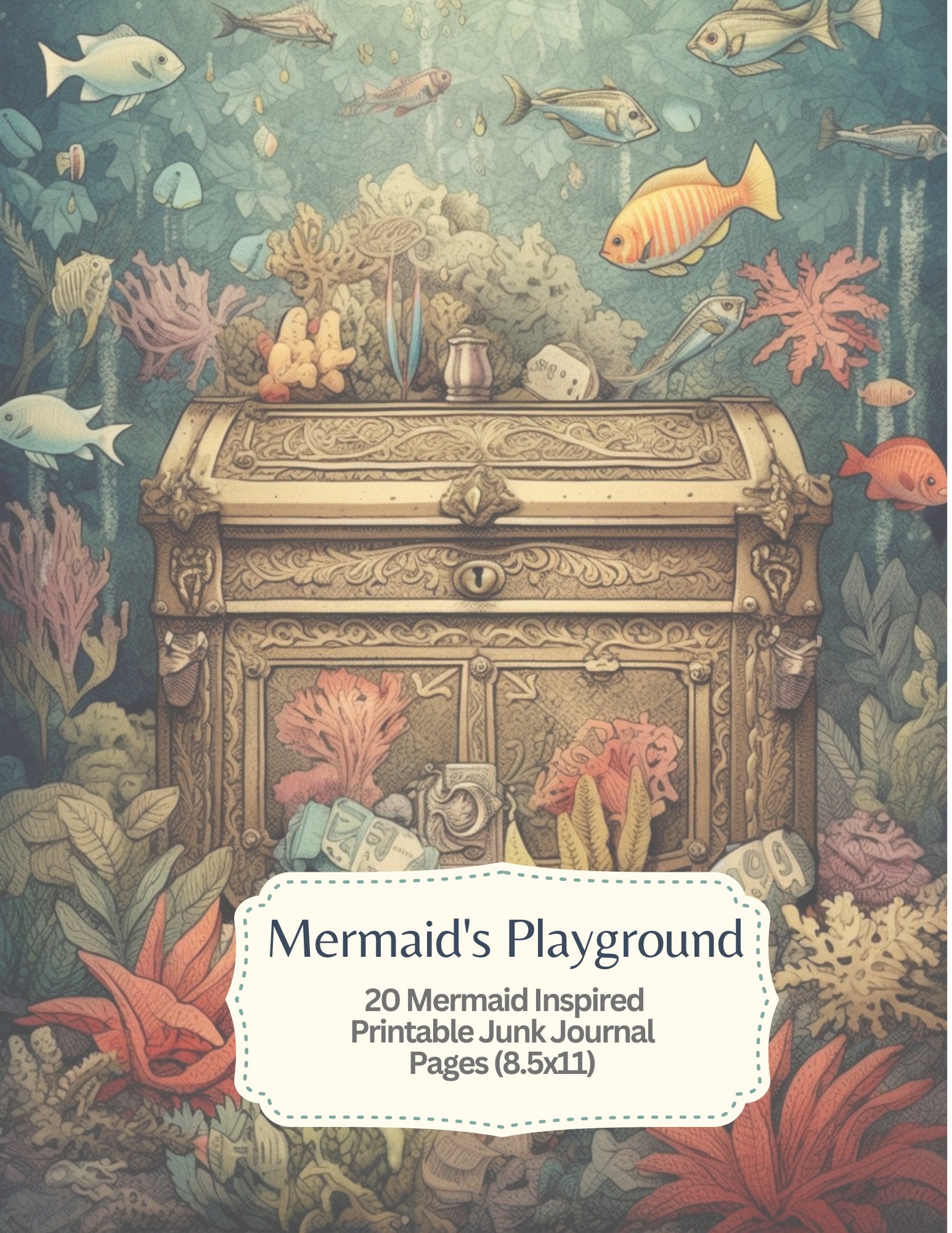 Junk Journal Vintage Mermaids, Junk Journal Mermaid Kit, Mermaid Junk ...