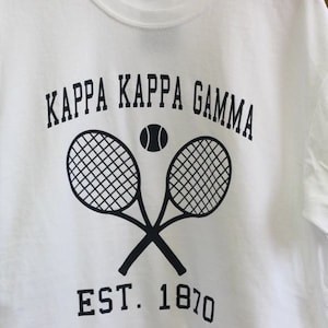 Tennis Club Sorority Tee, Kappa Tee, Vintage Sorority Tee, Custom Greek Tee, Available for all Organizations/ See Description To Customize
