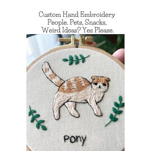 Cat Wall Art Embroidery, Personalized Cat Art, Custom Wall Cat Decor, Mini Art Frame