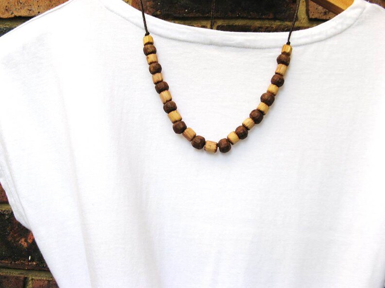 Rare and Beautiful All Handcrafted Australian Native Wood Beaded Necklace Tea Tree /& Golden Penda Beads on Adjustable Necklace