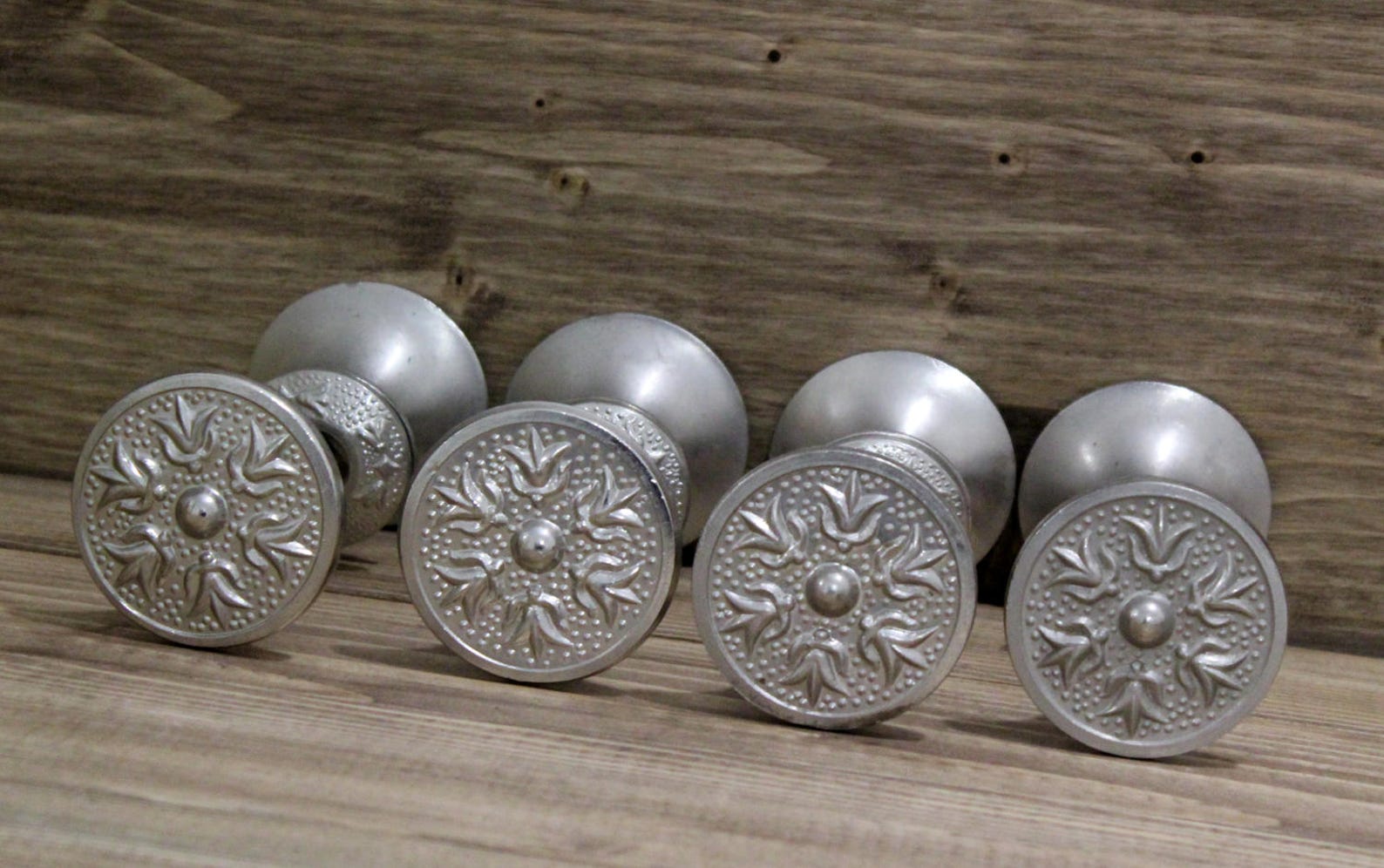 Silver Door Knobs Metal Door Knobs Vintage Door Knobsround Etsy