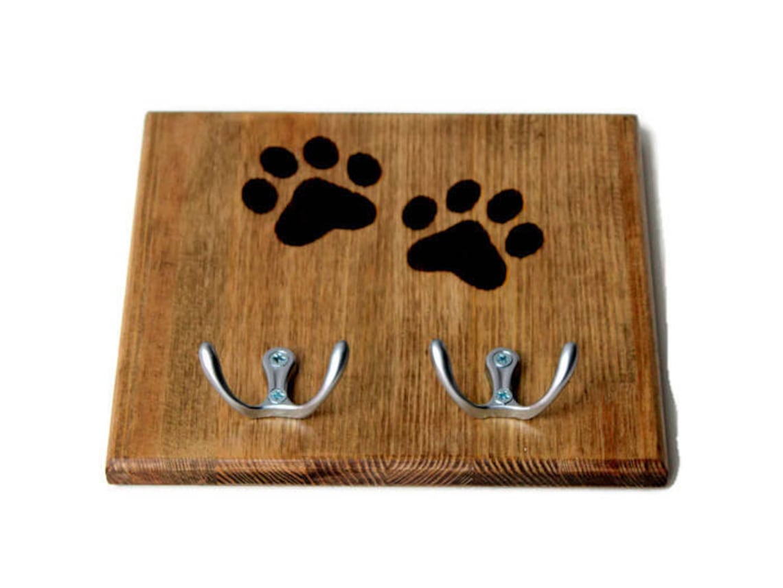 Wooden pet organizer wall hanging Dog Leash Holder Dog Leash Etsy