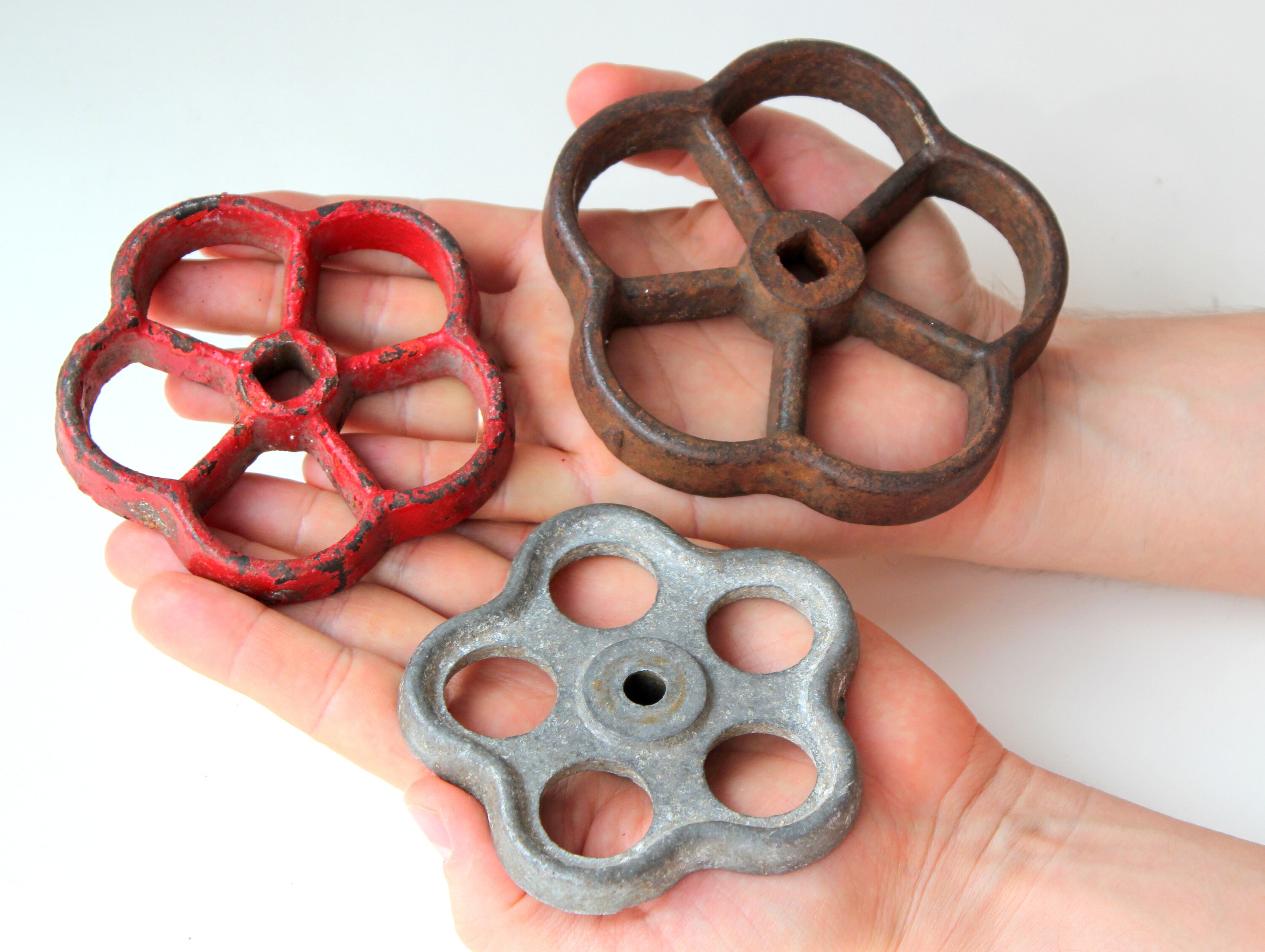 Water Tap Handle Set of 3 faucets Metal Spigot handles Water Etsy