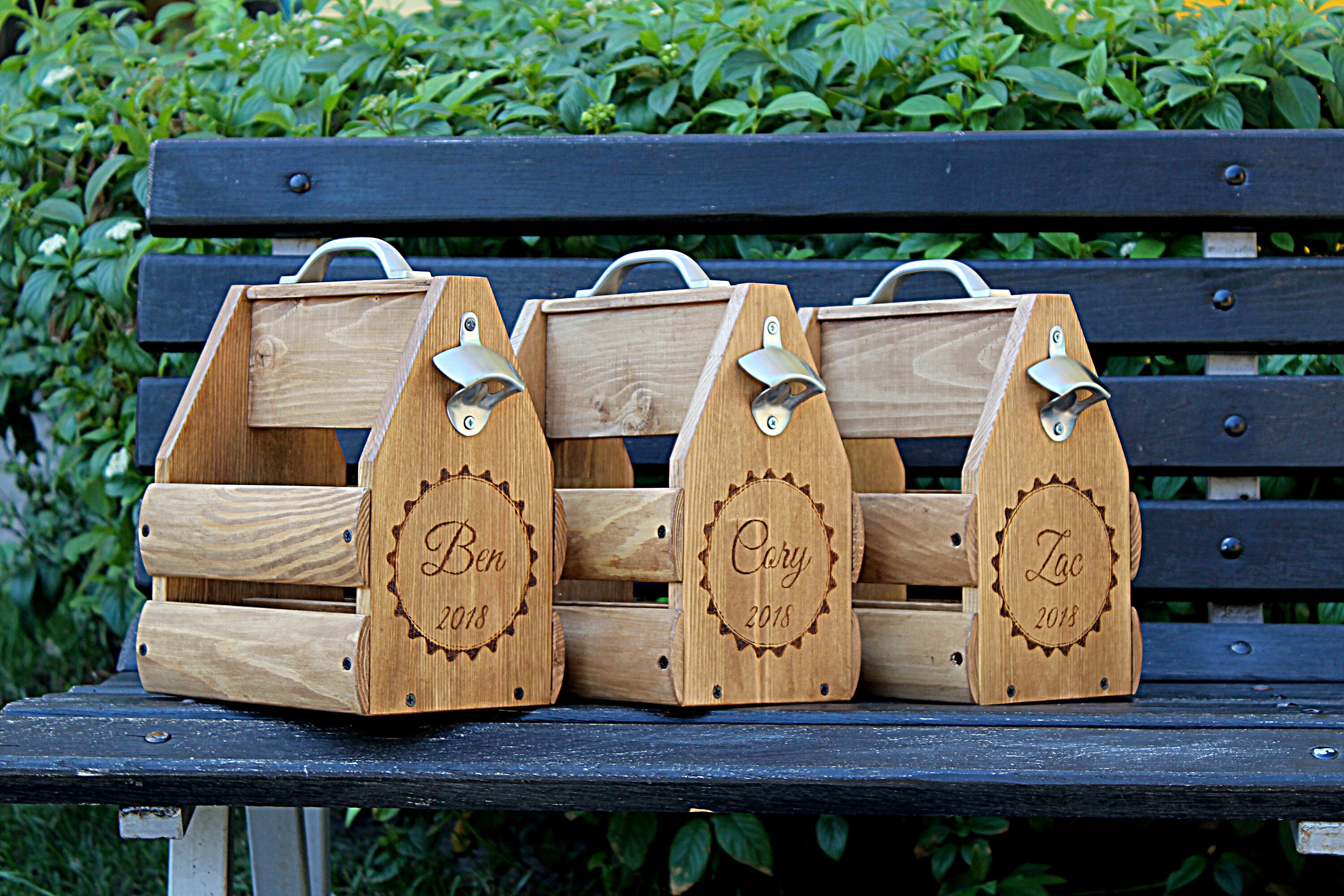 Wooden six pack beer carrier Wooden Beer Carrier Wooden Beer Etsy