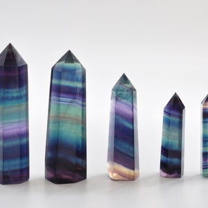 High Quality Natural Rainbow Fluorite Point Quartz Tower/Rainbow Fluorite Towers Generators Points Wands/30/40/60/70/80mm/#BJ-S80323P607